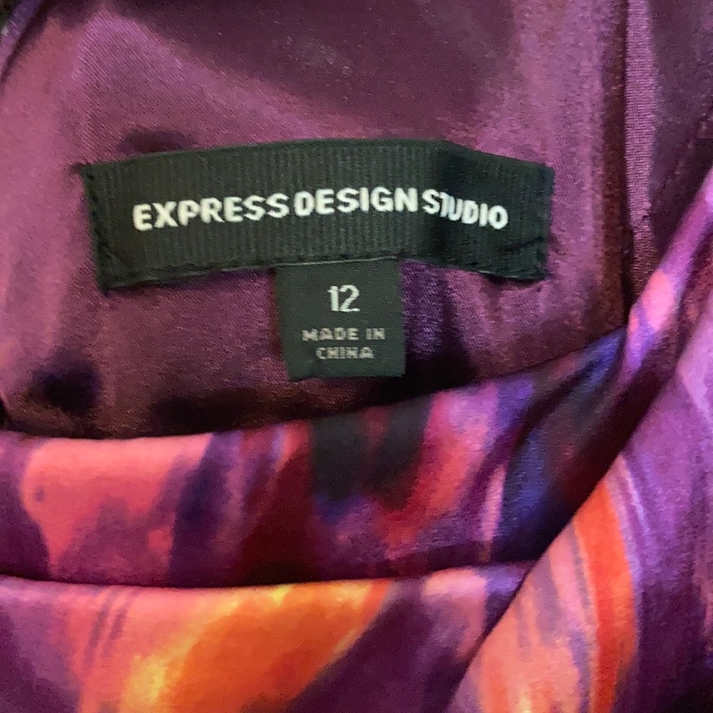 Express Ruched Multi Color Dress - Picture 2 of 5